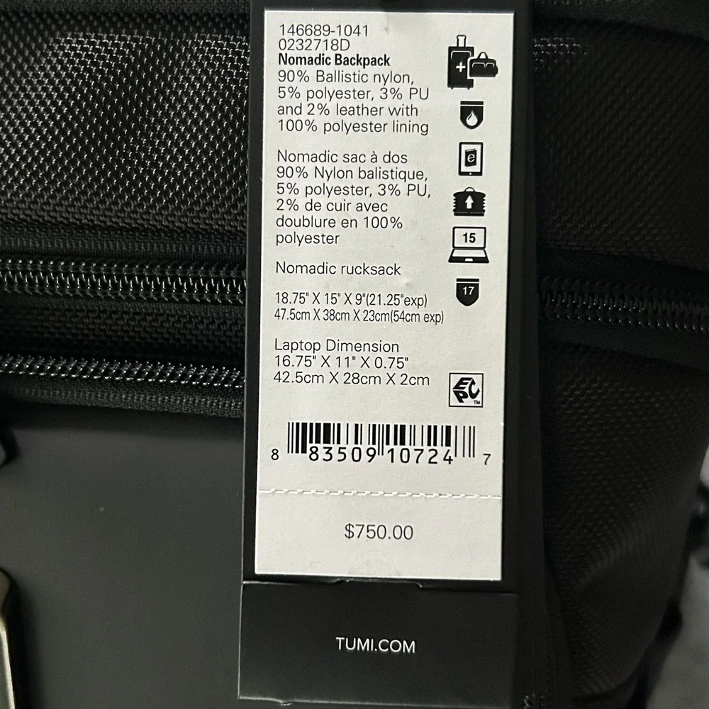 TUMI Alpha Bravo Nomadic Backpack Black 19